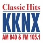 Logo da KKNX 840 AM 105.1 FM