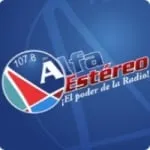 Logo da Radio Alfa Estéreo 107.8 FM