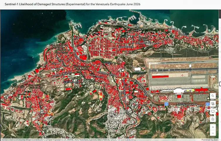 Venezuela: mapa da Nasa estima 59 mil prédios danificados em terremoto